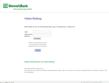 Tablet Screenshot of banking.umweltbank.de
